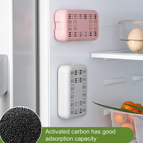 Ludlz Suction Cup Fridge Activated Carbon Deodorant Box Air Purifier Organic Odor Eliminator Foul Smell Remover BEATS Baking Soda & Activated Bamboo Charcoal Fragrance & Chemical Free