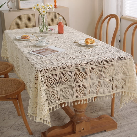 Ludlz Table Cloth Durable Soft Fabric Decorative Large Hotel Restaurant Dining Table Cloth Party Supplies for Gift