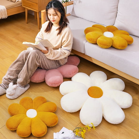 Ludlz Throw Pillow Stitching Breathable Faux Rabbit Fur Cute Comfortable Seat Chair Cushion for Car