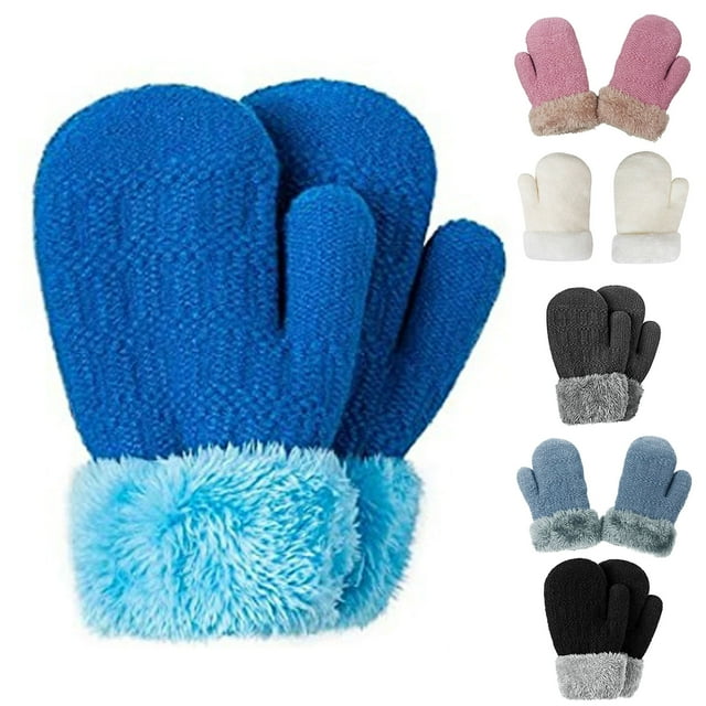 Ludlz Toddler Lined Fleece Winter Mitten Warm Snow Gloves for Infant