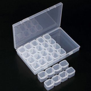 TSV 36 Slots Compartments Clear Plastic Adjustable Storage Box Case