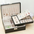 thumbnail image 1 of Ludlz Travel Jewelry Box - Women Small Jewelry Organizer Portable Jewelry Case for Necklace Earrings Rings, Christmas Gifts for Girls Women, Multifunction Necklace Earring Ring Storage Box, 1 of 7