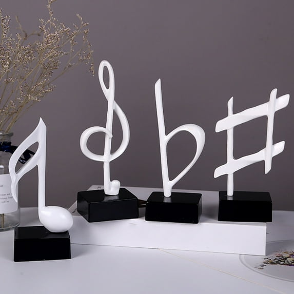 Ludlz Treble Clef Music Instrument Miniature Replica on Stand, Mini Musical Note Music Present Home Living Room Piano Bedroom Desktop Decor
