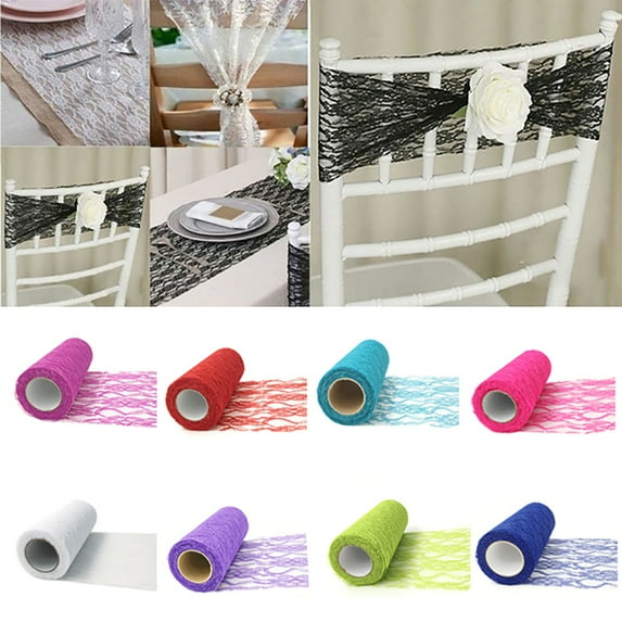 Ludlz Tulle Lace Roll Spool for Tutu Skirt DIY Wedding Party Chair Table Runner Decor