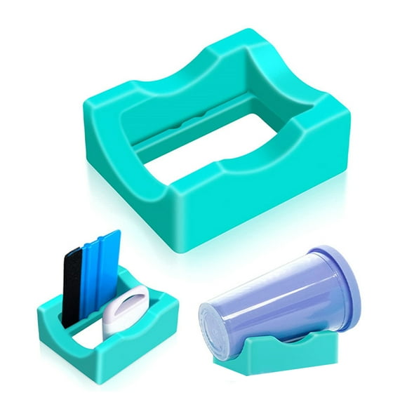 Ludlz Tumbler Cradle Holder Built-in Slot Curved Non Slip Stable Base Craft Making Supports Flexible Vinyl Crafting Silicone Cup Cradle Holder Kitchen Accessories