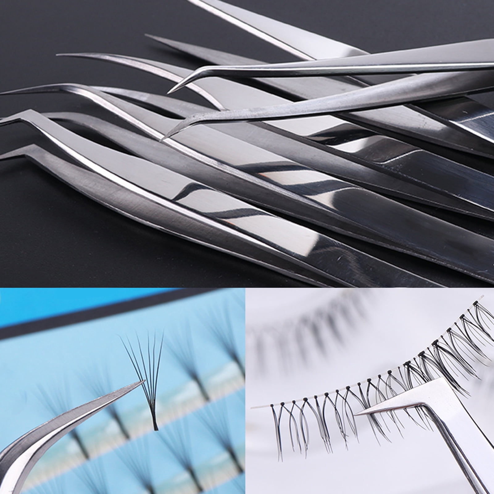 Stainless Steel Soft-grip Tweezers Craft Tweezers Crossing Lock Reverse  Grip Precision Tweezers For Eyelash Nail