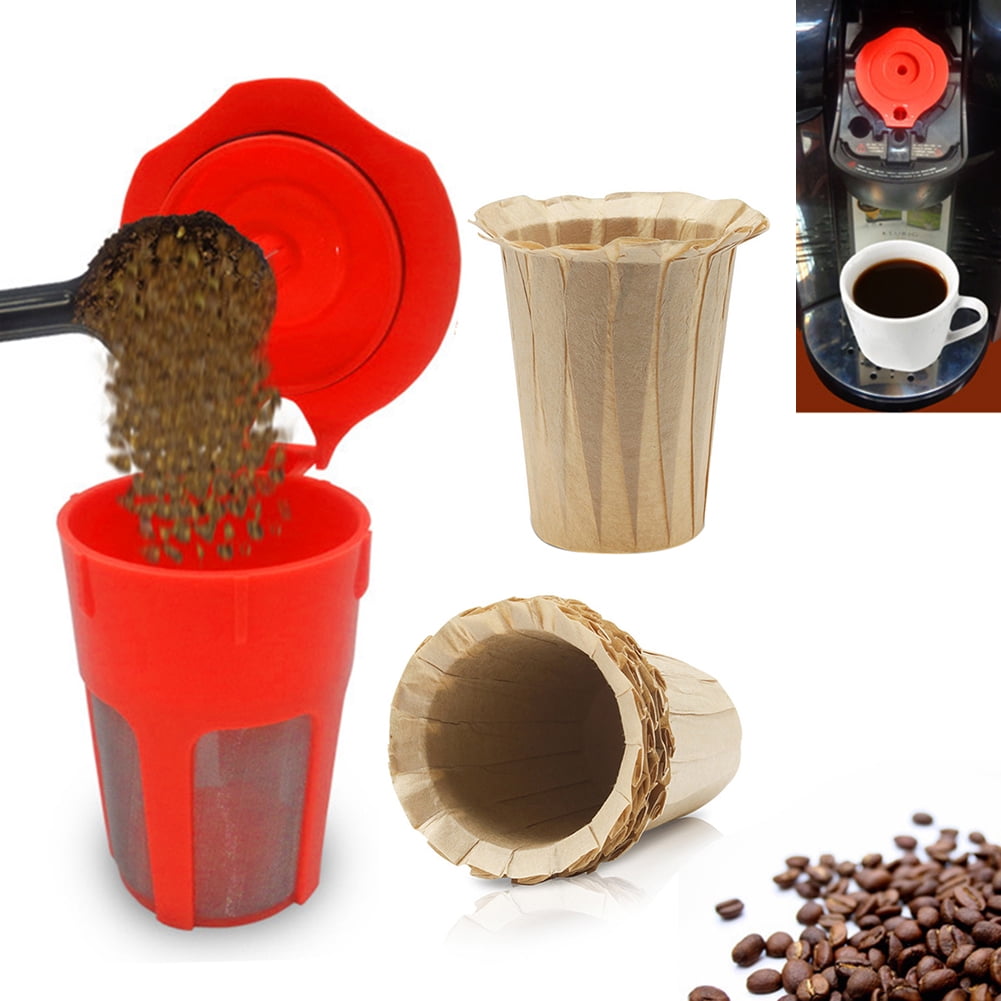 Ludlz Unbleached Paper Filters With Lid for Reusable Coffee Pods