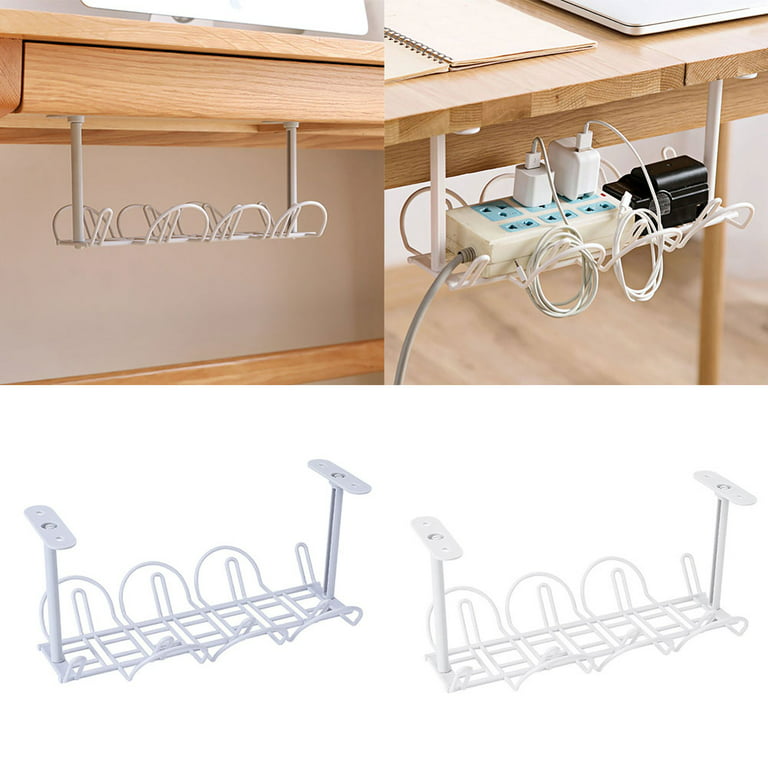 Under Desk Cable Management Tray Punch Free Cord Management Rack Metal Cord  Hider Large Capacity Desk Wire Management Organizer - AliExpress