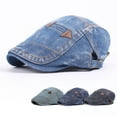 thumbnail image 1 of Ludlz Unisex Denim Newsboy Hats Flat Ivy Gatsby Cabbie Driving Berets Hat Cotton Dad Cap for Men Women, 1 of 7
