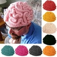 thumbnail image 1 of Ludlz Unisex Handmade Knitted Brain Beanie Cap Creative Novelty Halloween Hat Party Headwear Photography Props, 1 of 7