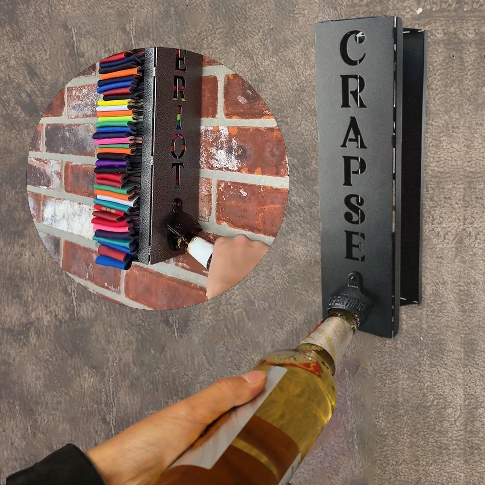 Ludlz Wall Mounted Can Cooler Holder with Bottle Opener Rustproof Corrosion Resistant Easy to Install Wine Can Bottle Opener