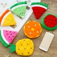 thumbnail image 1 of Ludlz Watermelon Orange Fruit Shape Plush Keychain Pendant Coin Pocket Pouch Purse, 1 of 7