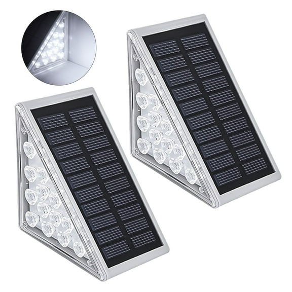 Ludlz Waterproof Deck Light 2pcs Solar Stair Light Waterproof Outdoor Step Motion Sensor Led Deck Lamp Easy to Install Pathway Light Durable for Steps