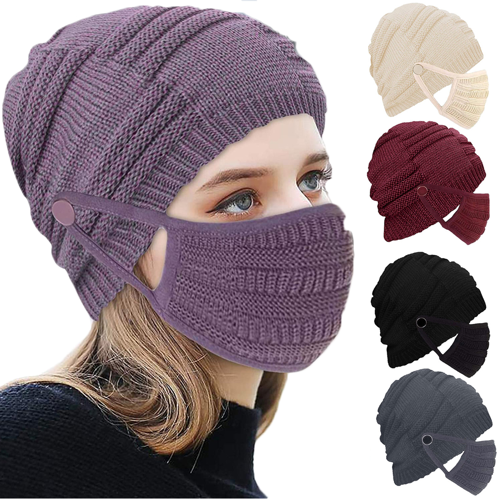 Ludlz Winter Knitted Beanie Hat with Face Cover Warm Slouchy  display picture 2