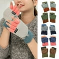 thumbnail image 1 of Ludlz Winter Knitted Convertible Fingerless Gloves Mittens Warm Mitten Glove for Women and Men, 1 of 2