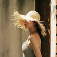 thumbnail image 1 of Ludlz Woman Girl Handmade Outdoor Travel Wide Brim Beach Sun Protection Hat Straw Cap, 1 of 7