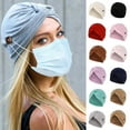 thumbnail image 1 of Ludlz Women Bouffant Caps with Buttons, Soft Unisex Stretch Headband Elastic Muslim Turban Headwrap Beanie Skull Cap, 1 of 2