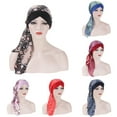 thumbnail image 1 of Ludlz Women Chemo Cancer Sleep Scarf Hat Cap Boho Pre-Tied Hair Cover Wrap Turban Headwear Bandana Hair Loss, 1 of 6