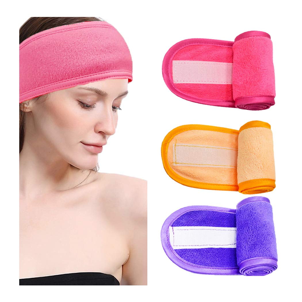 Ludlz Women Facial Spa Yoga Headbands Pink Makeup Wash Bath Hair Wraps