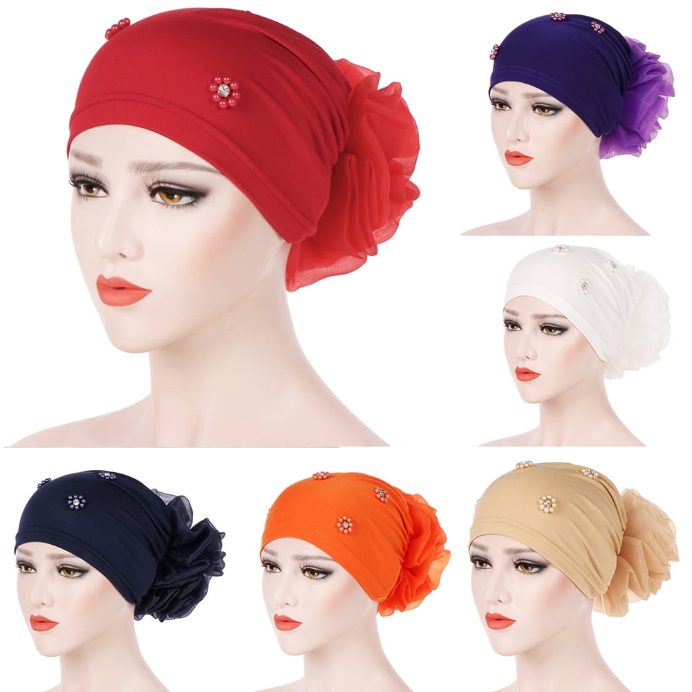 2X Women's Floral Chemo Cap Cancer Hat Muslim Hair Scarf Turban Hijab Head Wrap
