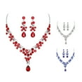 thumbnail image 1 of Ludlz Women Prom Wedding Bridal Faux Crystal Rhinestone Necklace Earrings Jewelry Set, 1 of 2