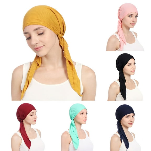 Ludlz Women Turban Hat Headband Islamic Head Wrap Bonnet Headscarf Muslim Cap Bandana Hair Loss