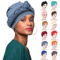 thumbnail image 1 of Ludlz Women Turban Pre-Tied Bonnet Braid Turban African Head Wrap Headwear Cap, 1 of 6