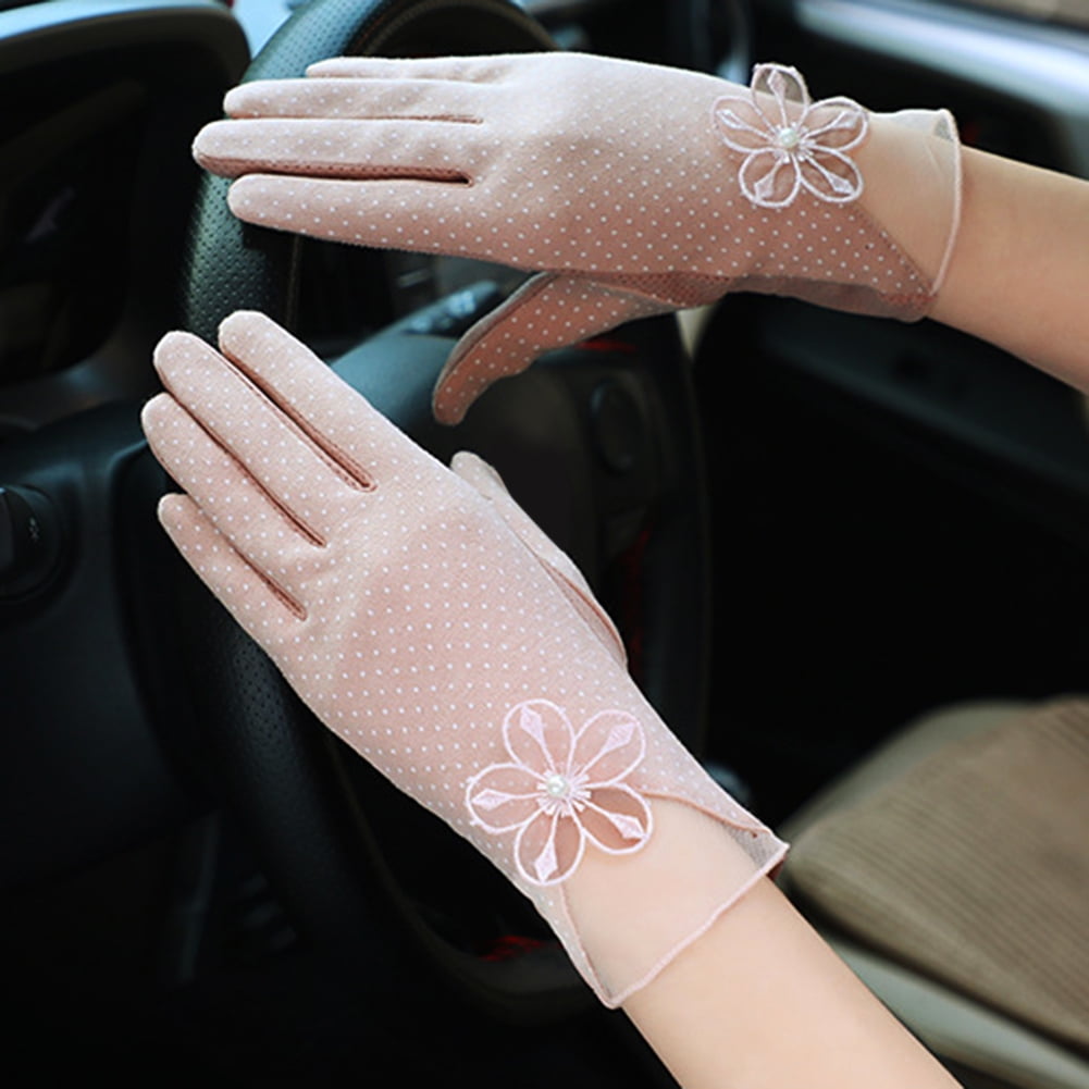Ludlz Women UV Protection Sunblock Gloves Non-slip Driving Gloves