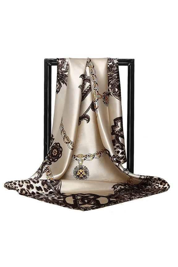 Ludlz Womens Large Satin Square Scarf Silk Feeling Hair Wrapping Gift Designer Scarf 35x35 Inches