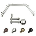 thumbnail image 1 of Ludmila 13/16" Double Bay Window curtain rod Adjustable 20"-36", 38"-72" - Satin Nickel,(ABay-90-5D), 1 of 4