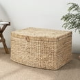 thumbnail image 1 of Ludmilla Rectangular Curve Water Hyacinth Woven Wicker Trunk with Handles - 26" x 19" x 14" - Natural Brown - For Clothes, Toys, Magazines and Book Storage, 1 of 5
