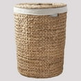 thumbnail image 1 of Ludmilla Round Tall Water Hyacinth Woven Wicker Laundry Hamper with Lid 18" x 18" x 23" Natural Brown, 1 of 5