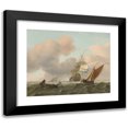 thumbnail image 1 of Ludolf Bakhuysen 18x15 Black Modern Framed Museum Art Print Titled - Rough Sea with Ships (1697), 1 of 5