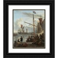 thumbnail image 1 of Ludolf Bakhuysen 20x23 Black Ornate Framed Double Matted Museum Art Print Titled: The Y at Amsterdam, Seen from the Mosselsteiger (Mussel Pier) (1673), 1 of 5