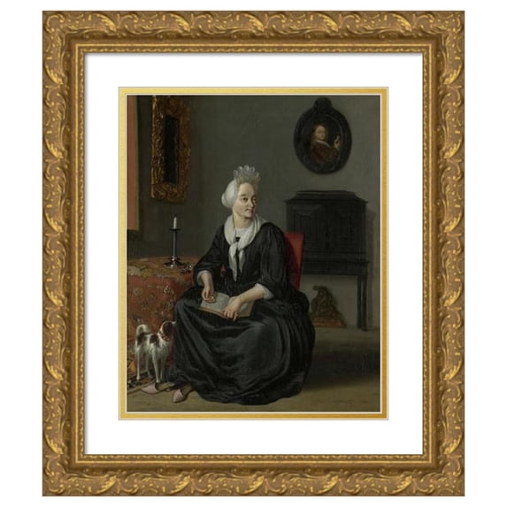 Ludolf Bakhuysen 20x24 Gold Ornate Framed and Double Matted Museum Art Print Titled - Anna De Hooghe (1645-1717). the Painter's Fourth Wife (1693 - 1708)