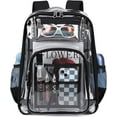 thumbnail image 1 of Ludolm Clear Backpack Heavy Duty TPU，See Through Backpack Stadium Approved，Quick Security Check See Through Backpacks Transparent Bookbag, 1 of 11