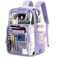thumbnail image 1 of Ludolm Clear Backpack Heavy Duty TPU，See Through Backpack Stadium Approved，Quick Security Check See Through Backpacks Transparent Bookbag, 1 of 8