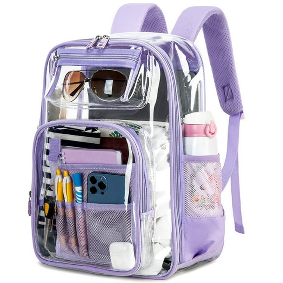 Ludolm Clear Backpack Heavy Duty TPU,See Through Backpack Stadium Approved,Quick Security Check See Through Backpacks Transparent Bookbag