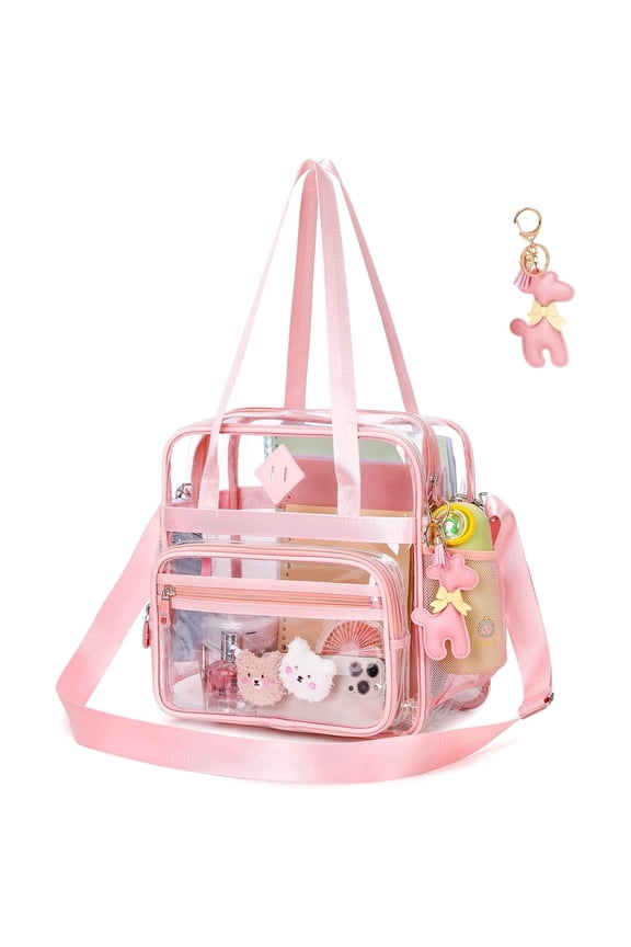 Clear Tote Bag - 12x6x12 See Through Stadium Event Bag for Women