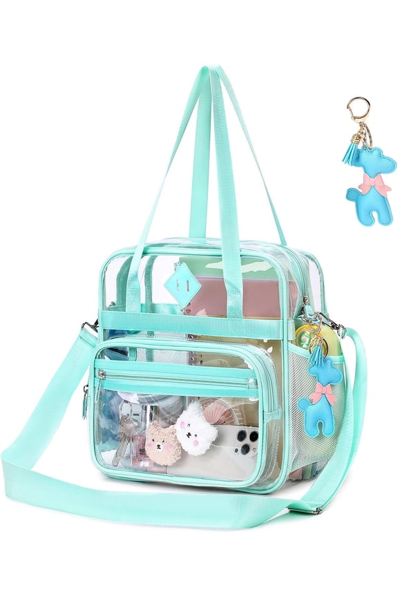 Clear Tote Bag - 12x6x12 See Through Stadium Event Bag for Women