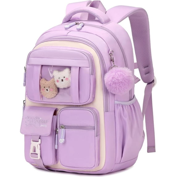 Ludolm Cute Backpack, Lightweight and Large Capacity Backpack for Middle, Kawaii Backpack