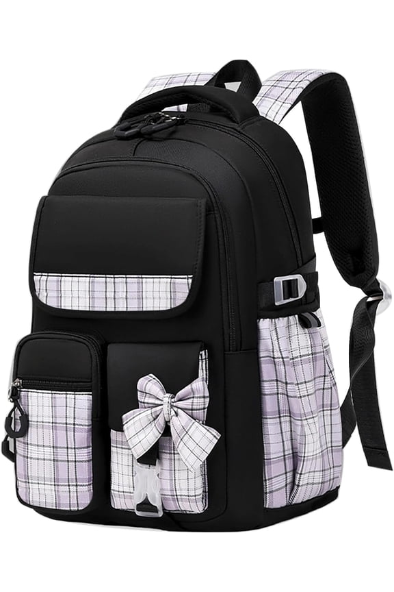 Cute Stylish Plaid Backpack, Large Bookbags Lightweight and Waterproof