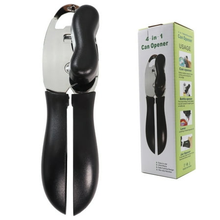 Ludolm Kitchen Manual 4 in 1 Can Opener with Bottle Opener with Turn Knob
