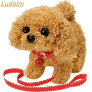 Ludolm Plush Teddy Toy Puppy Electronic Interactive Dog - Walking, Barking, Tail Wagging, Stretching Companion Animal for Kids Toddlers