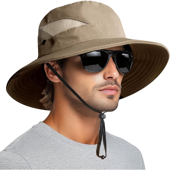 Ludolm Sun Bucket Beach Hats for Men Women 3” Wide Brim UPF 50  Fishing & Beach Hat