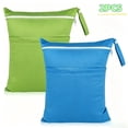thumbnail image 1 of BTEPSGA Wet Bags, 2 Pack Wet/Dry Bags with Two Zippered Pockets, Travel, Beach, Pool, Gym Bag for Swimsuits or Wet Clothes, Waterproof Washable Reusable, 1 of 10