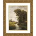 thumbnail image 1 of Ludvík Barták 19x24 Gold Ornate Framed and Double Matted Museum Art Print Titled - Trees by the Water, 1 of 4