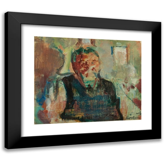 Ludvig Karsten 14x12 Black Modern Framed Museum Art Print Titled - Portrait of a Fisherman (1916)