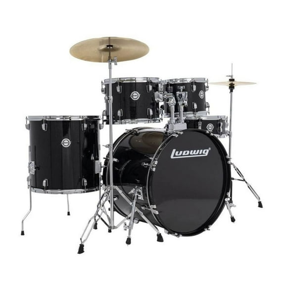 Ludwig Accent 5-Piece Fuse Drum Set - 20" Bass (Black Sparkle)