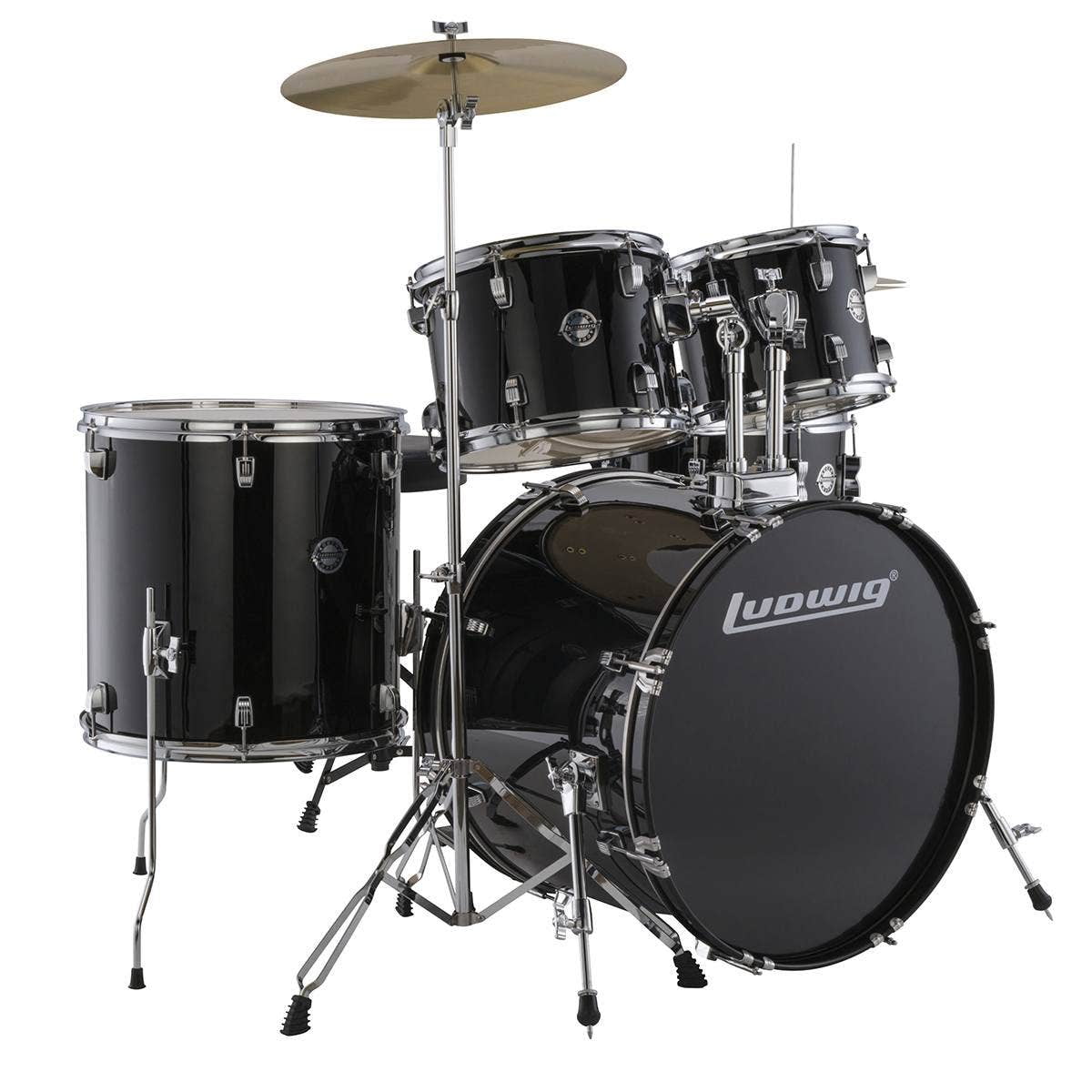 Ludwig Accent Drive 5-Piece Drum Set  22" Bass Drum Bass Black Sparkle